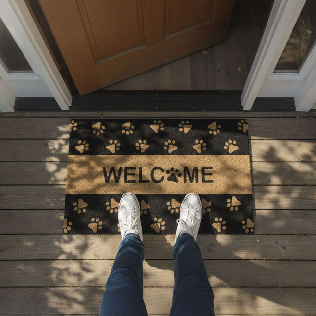 Kokosnoot deurmat, dierenprint, 80x50 cm, voor binnen/buiten