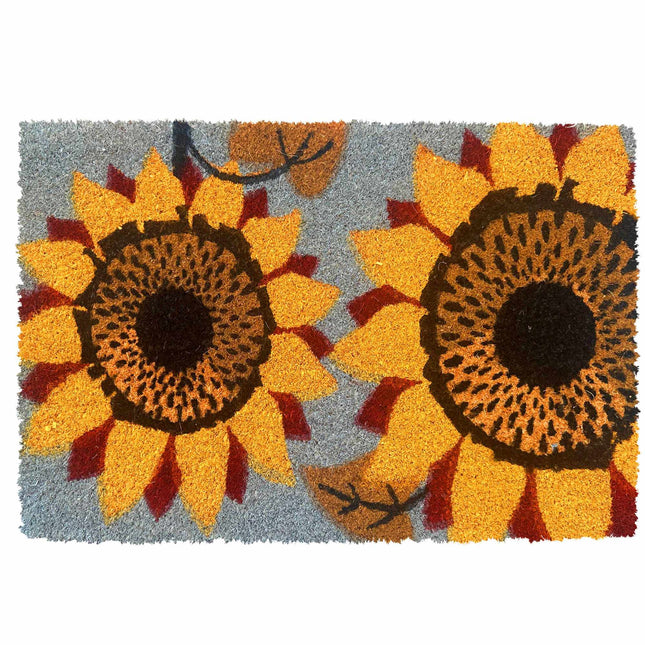 Kokosnoot deurmat, botanisch design, 60x40 cm