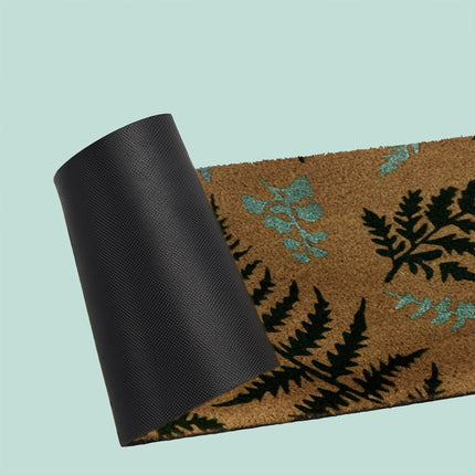Coconut Doormat, Botanical Design, 60x40 cm, Non-Slip