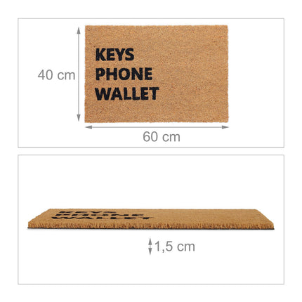Coconut Door mat "Key Phone Wallet