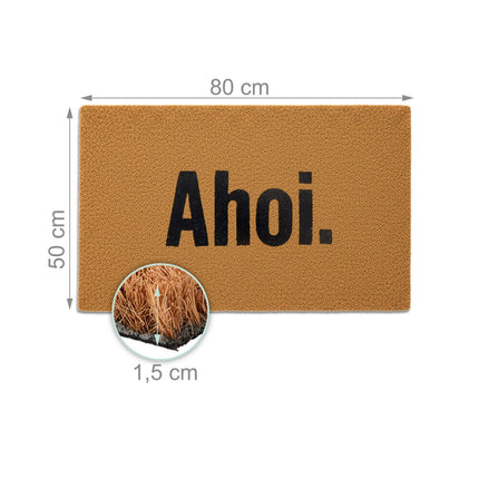 Coconut Doormat Welcome Mat 80x50 cm, Non-Slip, Durable