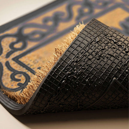 Coconut Fibre Doormat, 60x40 cm, Non-Slip PVC Backing