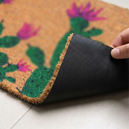 Coconut Fibre Doormat, Botanical Design, 60x40 cm
