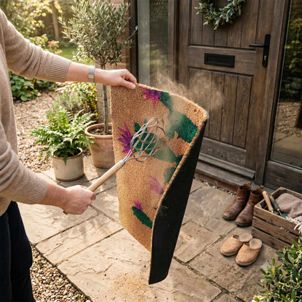 Coconut Fibre Doormat, Botanical Design, 60x40 cm