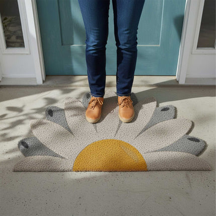 Coconut Half-Round Doormat, 80x50 cm, Non-Slip