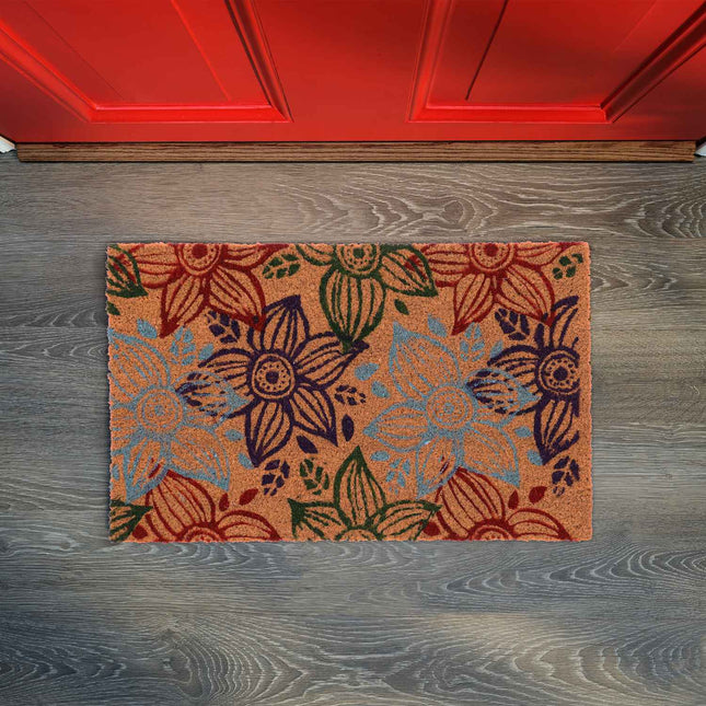 Coconut doormat flowers