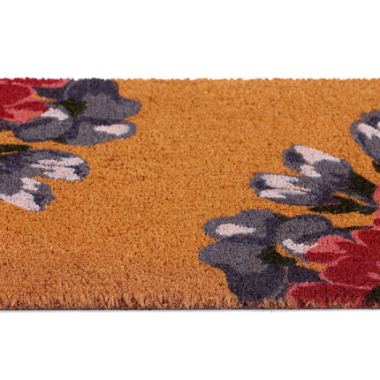 Coconut door mat flowers