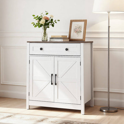 Coffee Bar Cabinet – Farmhouse, Drawer, Barn Doors, 75cm