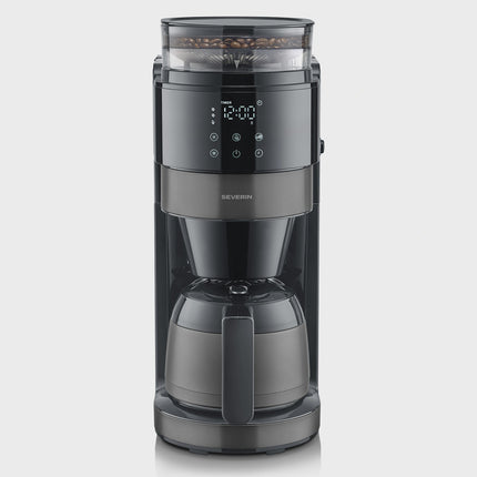 Coffee Maker with Grinder, 8-Cup, Dark Inox, Timer