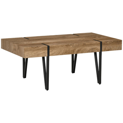 Industrial coffee table, adjustable footrests, 105x60x42 cm