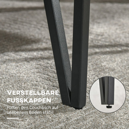 Industrial coffee table, adjustable footrests, 105x60x42 cm