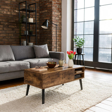 Coffee Table with Hidden Storage – Lift-Top, Industrial Design
