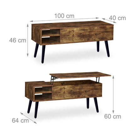 Coffee Table with Hidden Storage – Lift-Top, Industrial Design