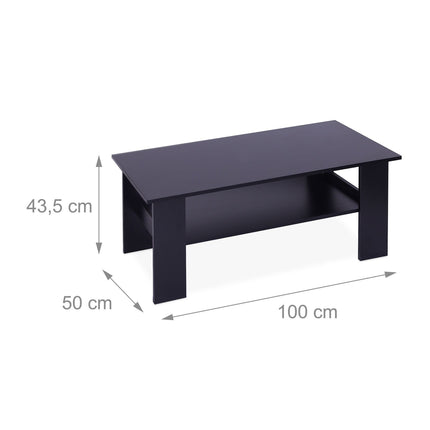 Coffee Table with Lower Shelf – Modern Design, Easy Clean