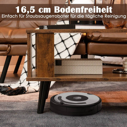 Coffee table for small rooms 2-tier coffee table made of wood 70 x 50 x 41 cm