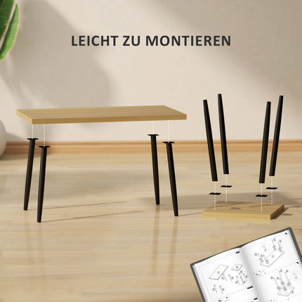 Set of 2 coffee tables with steel frame - Natural wood finish