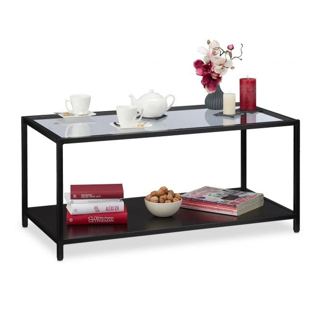 Coffee table with glass top