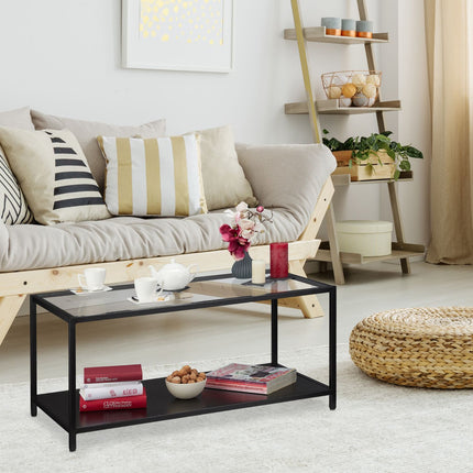Coffee table with glass top