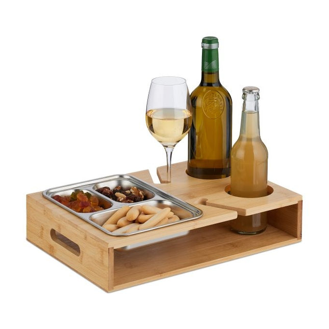 Coffee table with tray in stainless steel