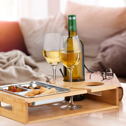 Coffee table with tray in stainless steel
