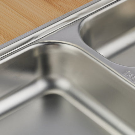 Coffee table with tray in stainless steel