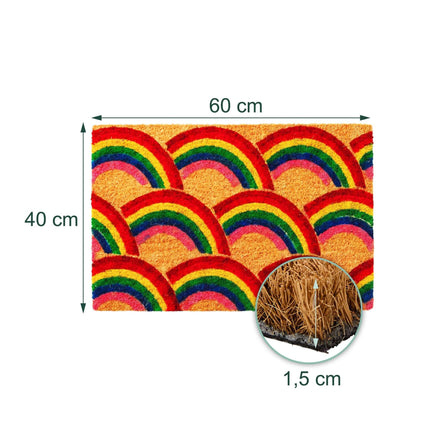 Coir Doormat, 60x40 cm – Decorative, Non-Slip, Durable