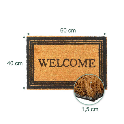 Coir Doormat, Non-Slip, 60x40 cm, Indoor/Outdoor