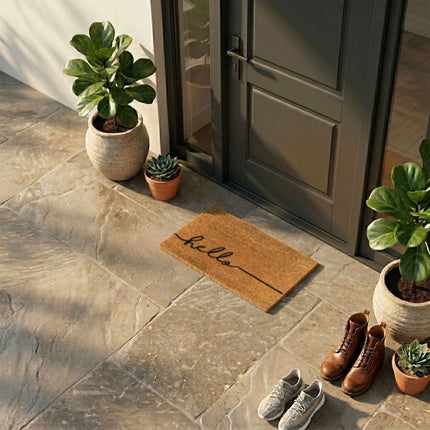 Coir Welcome Doormat, Non-Slip, 60x40 cm
