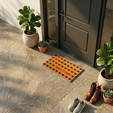 Coir Welcome Doormat, Non-Slip, 60x40 cm, Indoor/Outdoor