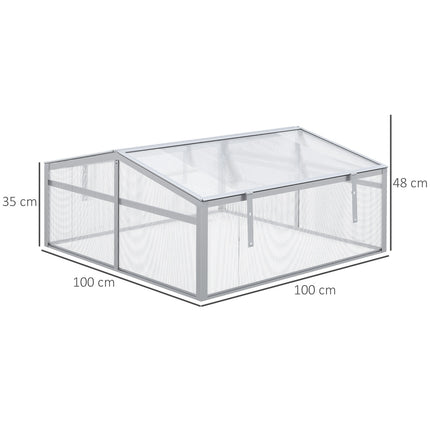 Aluminum cold frame - adjustable roof and UV protection