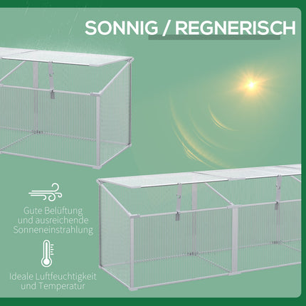 Mini greenhouse with adjustable roof, aluminum - 180x51x51cm