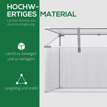 Mini greenhouse with adjustable roof, aluminum - 180x51x51cm