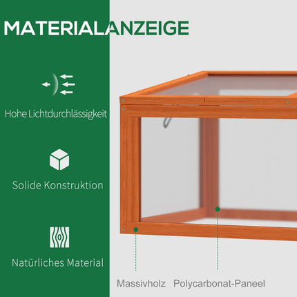 Wooden cold frame Greenhouse, weatherproof, 90x46x40 cm