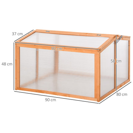 Wood & Polycarbonate cold frame Greenhouse, weather resistant cover