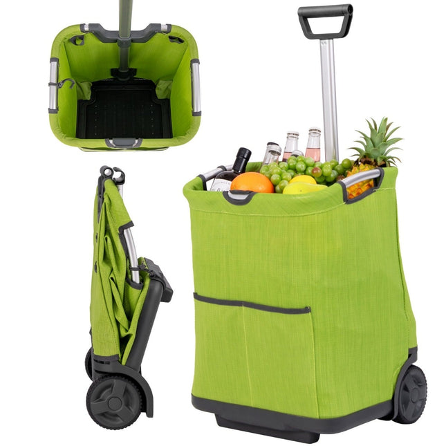 Collapsible 50L Shopping Trolley with Adjustable Handle