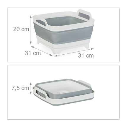 Collapsible Camping Sink Bowl with Drain, 9L Capacity