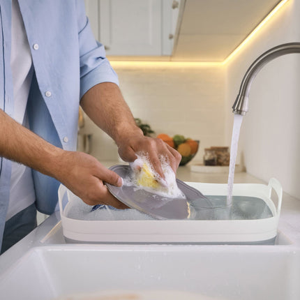 Collapsible Camping Sink Bowl with Drain, 9L Capacity