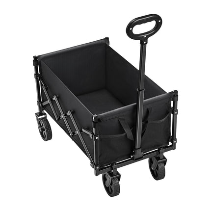 Collapsible Folding Wagon Cart, 120L, 225 lb, Black