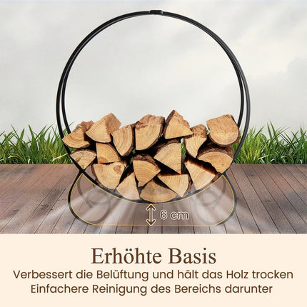 Collapsible Metal Firewood Rack, Indoor/Outdoor, 59 cm