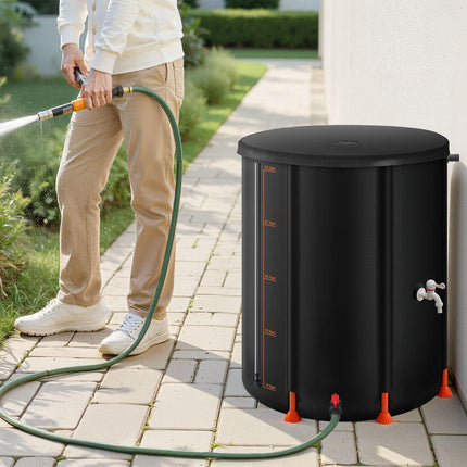 Collapsible Rain Barrel 201L, 1000D PVC, Spigot, Overflow