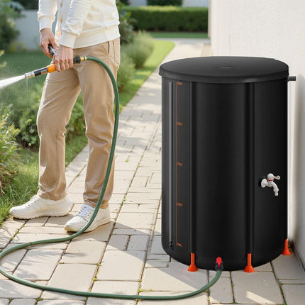 Collapsible Rain Barrel 66 Gallon, 500D PVC, Spigot Kit
