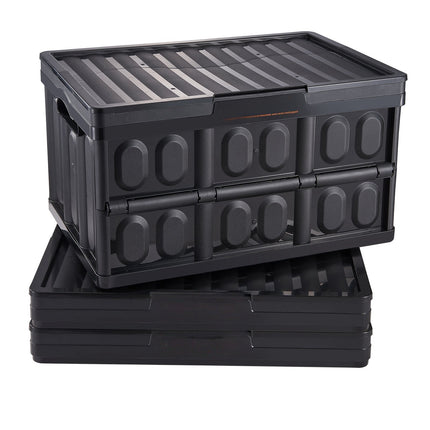 Collapsible Storage Bins With Lids, 45L, 3-Pack, Stackable