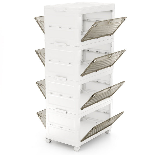 Opvouwbare opbergbox met deksel, 126L/168L, wielen