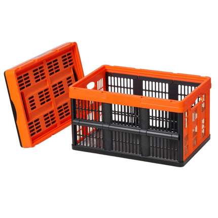 Collapsible Storage Crates 45L, 6-Pack, Stackable, Handles
