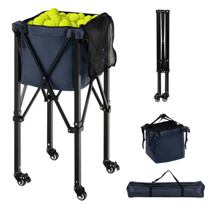Collapsible Tennis Ball Cart with Wheels, Holds 150 Balls