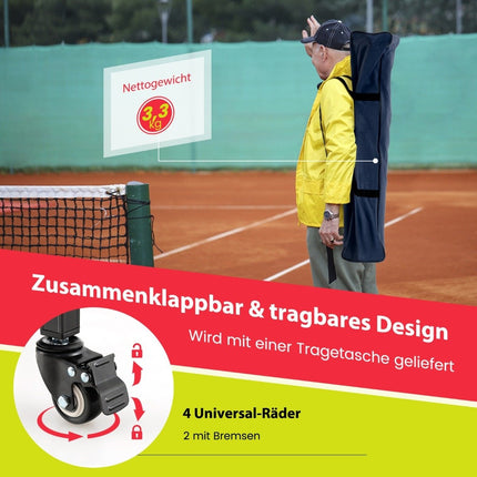 Collapsible Tennis Ball Cart with Wheels Removable Bag Side Pockets & Carry Bag Portable Ball Cart Holds 150 Tennis Balls Red