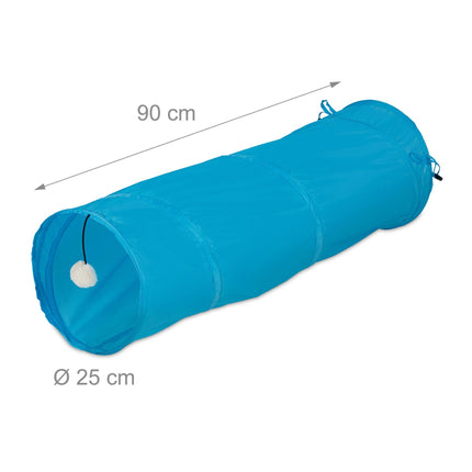Collapsible cat tunnel with toys