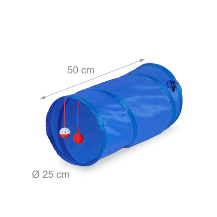 Collapsible cat tunnel with toys