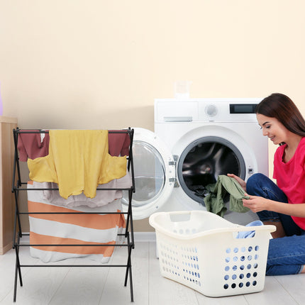 Collapsible clothes hanger with 50 clips