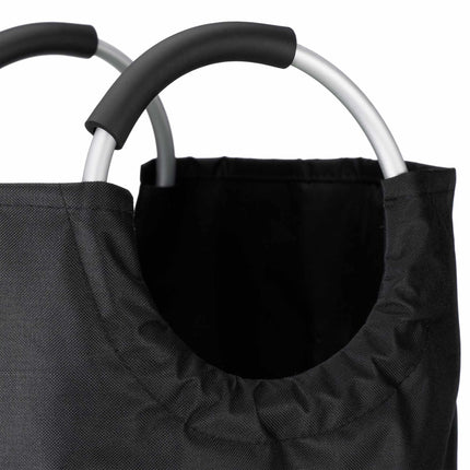 Collapsible laundry basket with handle